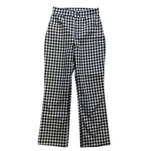 Free People Black and White Gingham Cropped Pants